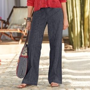 Sundance Andover Linen Pants Blk/White Pinstripe 4